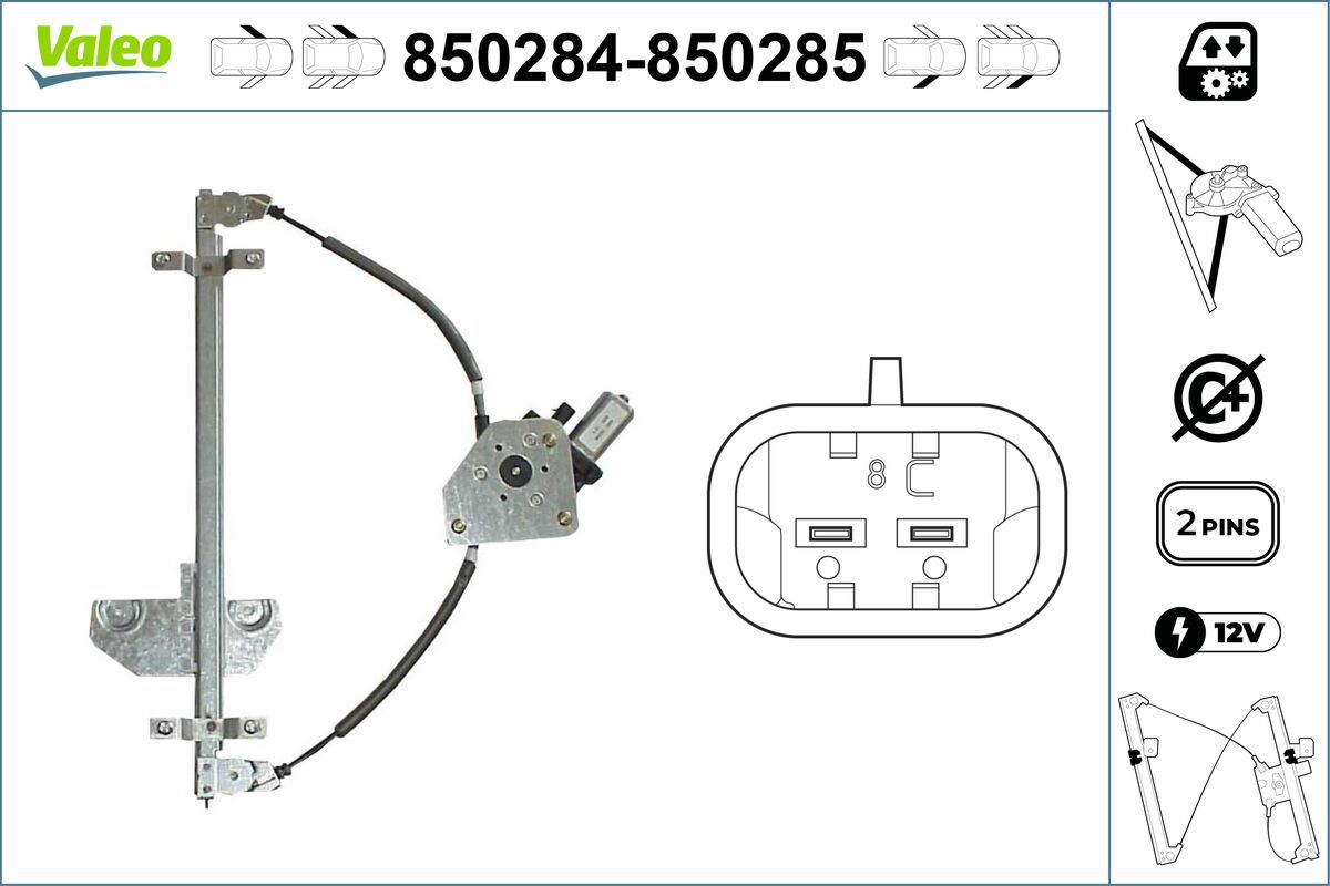 Mecanism actionare geam VALEO 850284