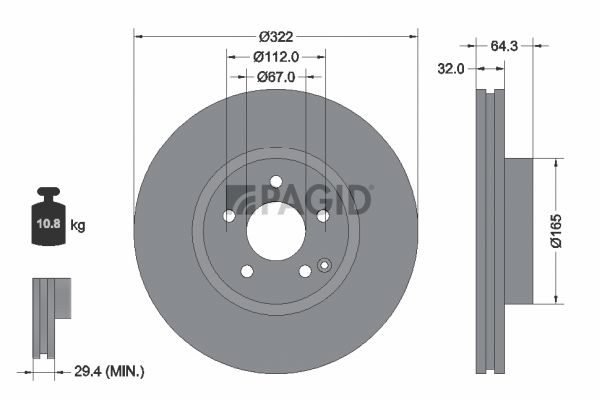 Tarcza hamulcowa PAGID 54635NHC