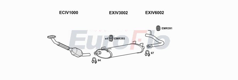 Układ wydechowy EUROFLO IVDAI28D7022B