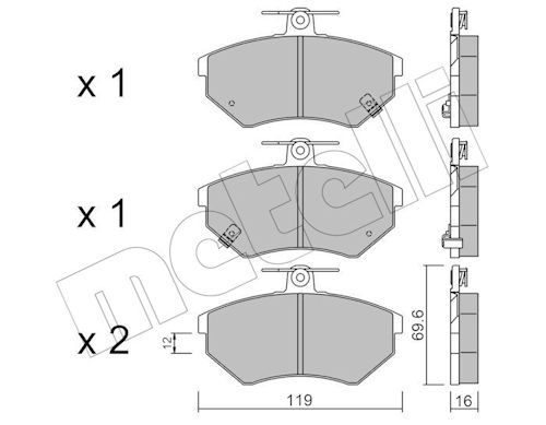 set placute frana,frana disc METELLI 22-0050-5