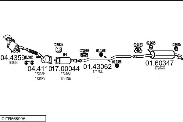 Układ wydechowy MTS CITR56899A018463