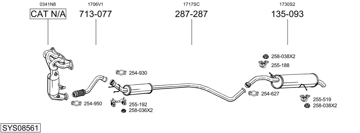 Układ wydechowy BOSAL SYS08561
