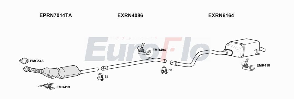 Układ wydechowy EUROFLO RNSCE20D6004