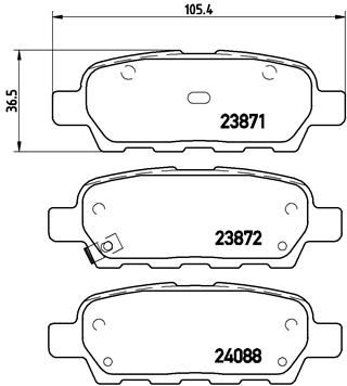 Zestaw klocków hamulcowych, hamulce tarczowe BREMBO P 56 046