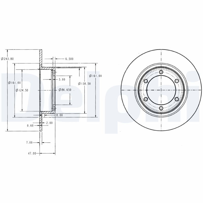 Tarcza hamulcowa DELPHI BG2107