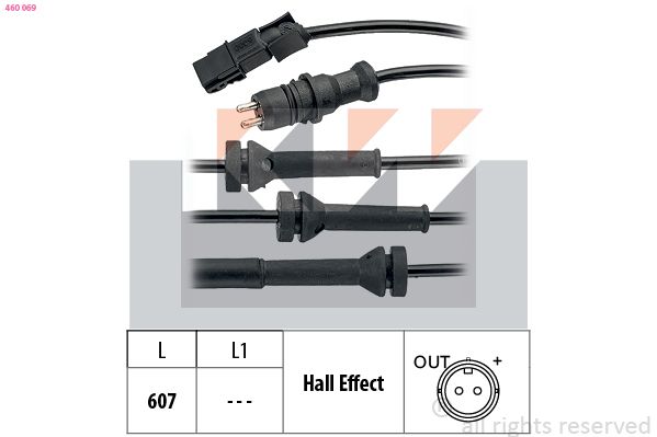 Czujnik, prędkość obrotowa koła KW 460 069
