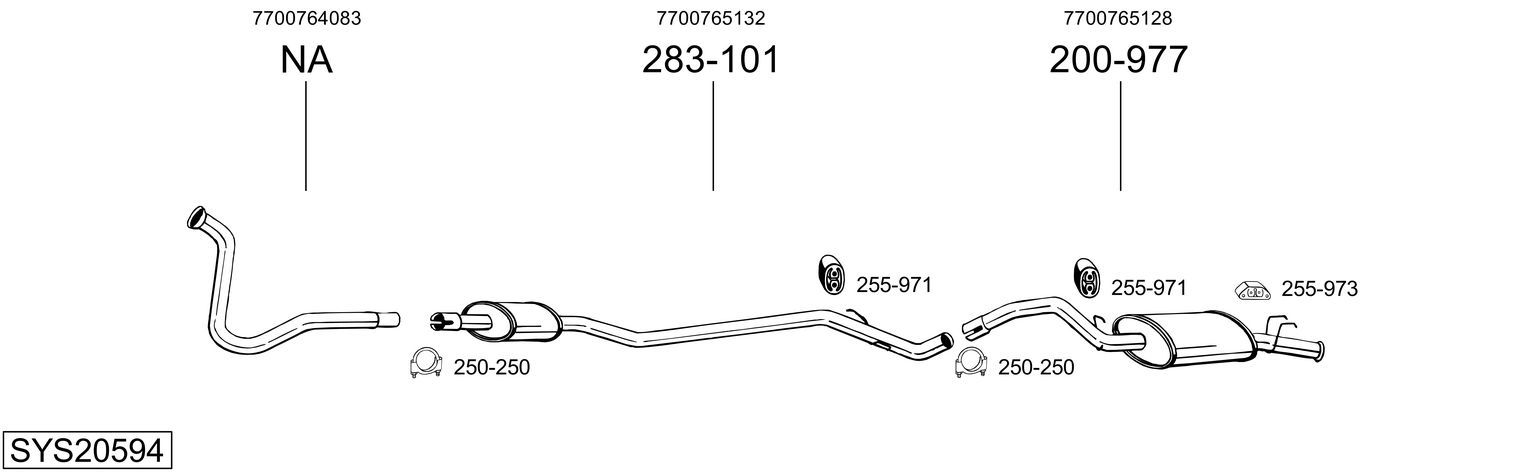 Układ wydechowy BOSAL SYS20594