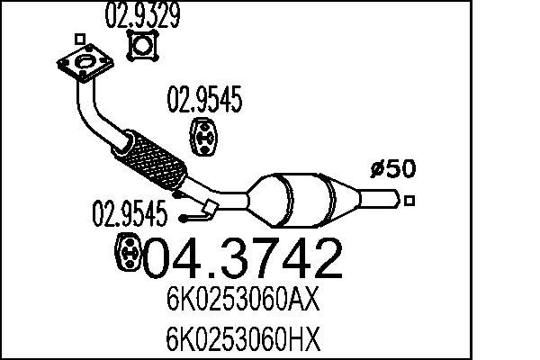 Katalizator MTS 6K0253060AX