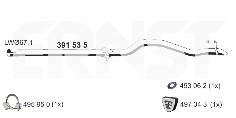 Rura wydechowa ERNST 391535