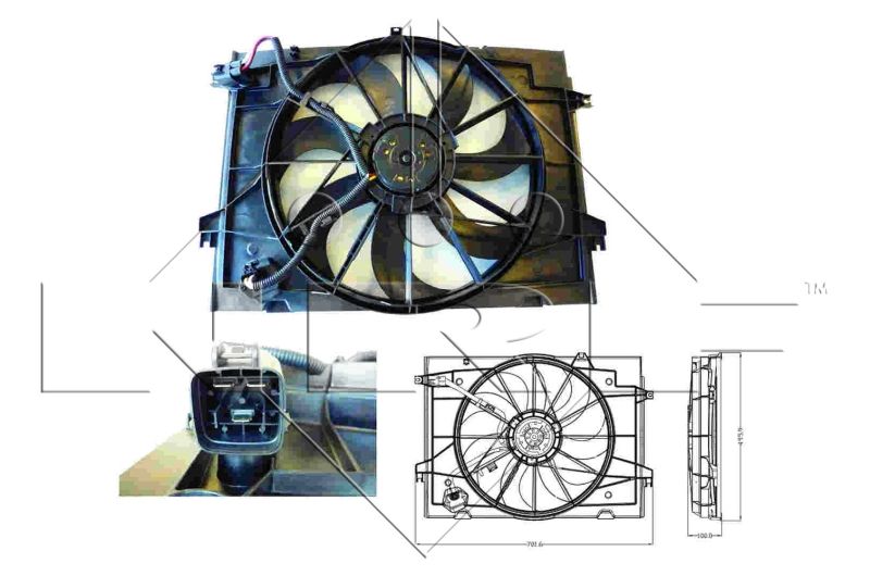 Ventilátor chladenia motora NRF 47285