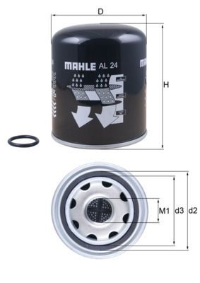 Vysúżacie puzdro vzduchu pre pneumatický systém MAHLE AL 24