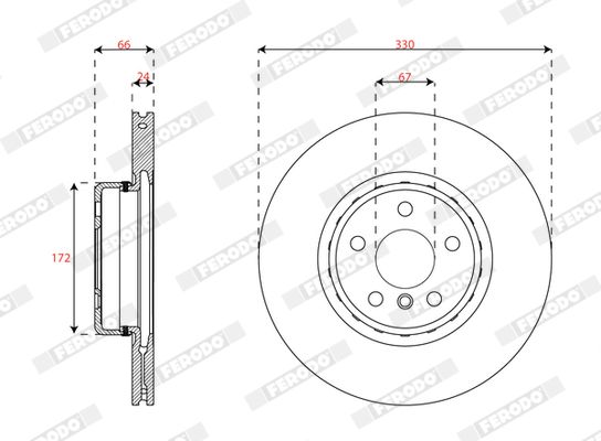 Tarcza hamulcowa FERODO DDF3049VC-1