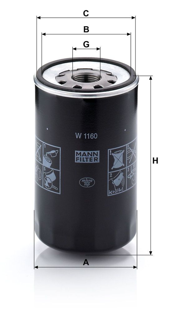 Levně Olejový filtr MANN-FILTER W 1160