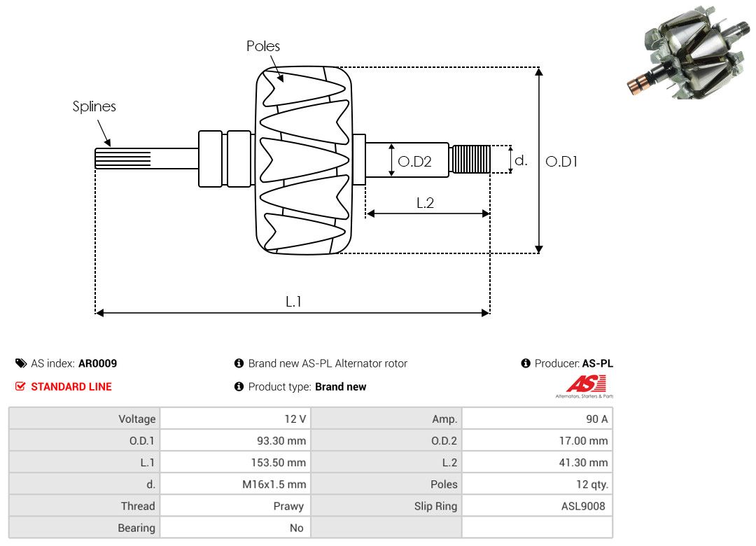 Levně Rotor, generátor AS-PL AR0009