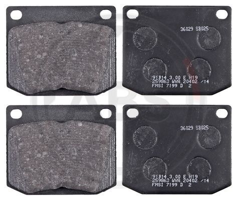 Zestaw klocków hamulcowych, hamulce tarczowe A.B.S. 36029