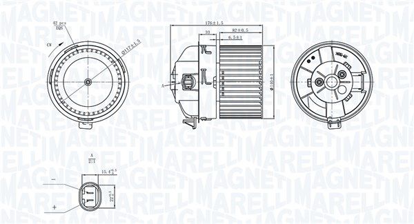 Wentylator wewnętrzny MAGNETI MARELLI 069412751010