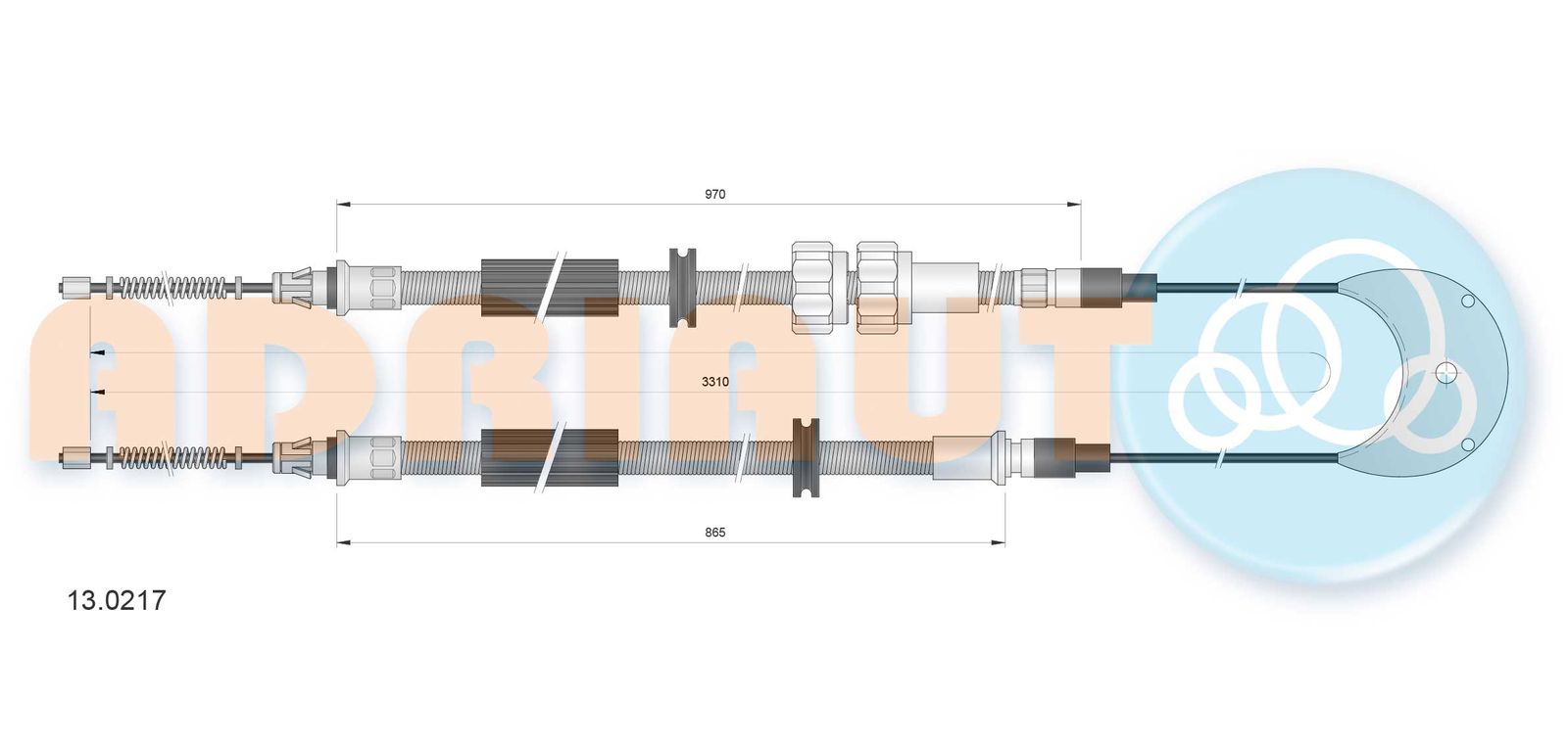 Cablu, frana de parcare ADRIAUTO 13.0217