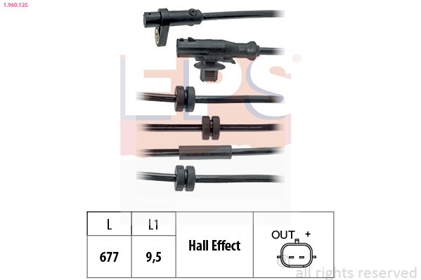 Snímač, počet otáček kol EPS 1.960.125