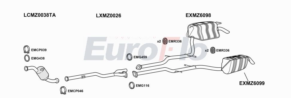 Układ wydechowy EUROFLO MZE3232D0204LHD