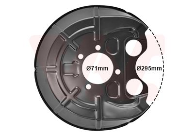 Panel rozbryzgiwujący, tarcza hamulcowa VAN WEZEL 3768373