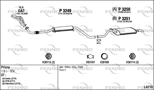 Układ wydechowy FENNO LA710