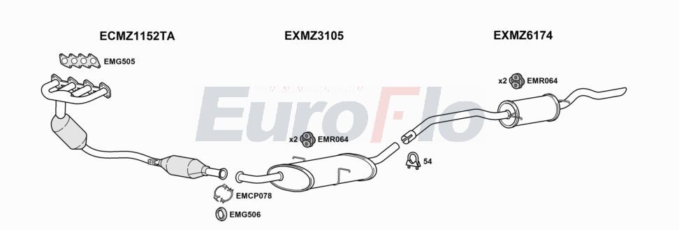Układ wydechowy EUROFLO MZB17176001A00