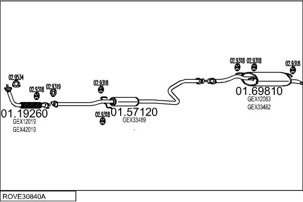 Układ wydechowy MTS ROVE30840A003218