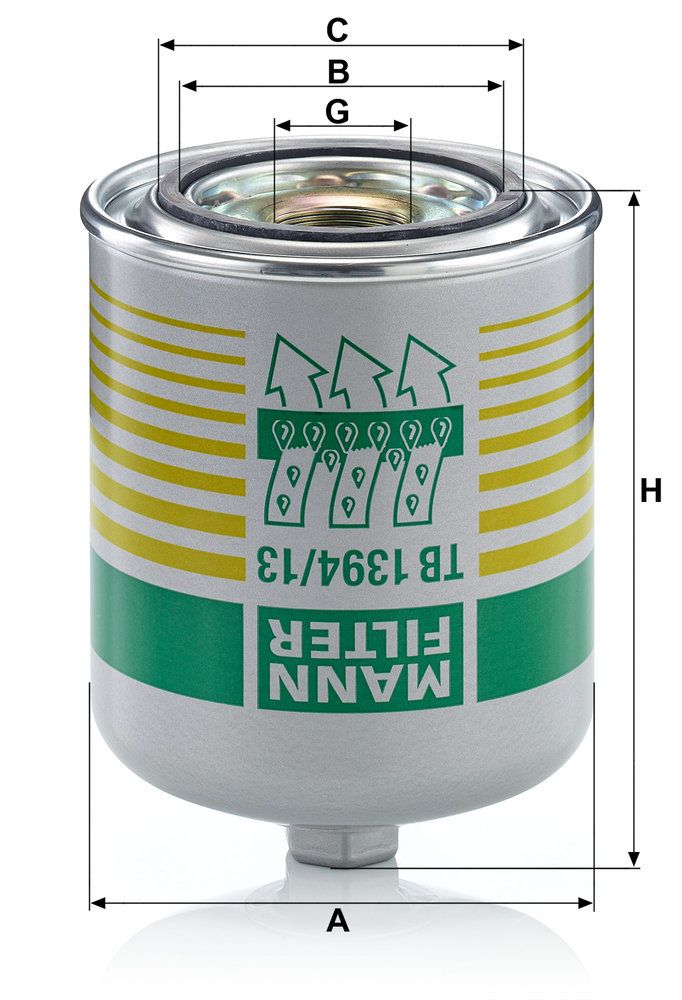 Levně Vysoušecí patrona vzduchu, pneumatický systém MANN-FILTER TB 1394/13 x