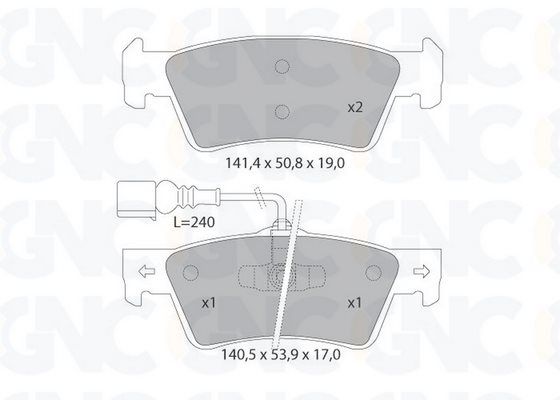 Kit de plaquettes de frein, frein à disque