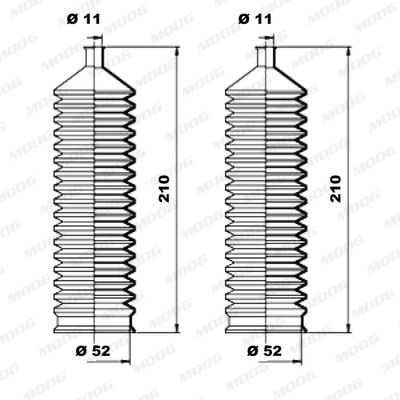 Zestaw osłon, układ kierowniczy MOOG K150028