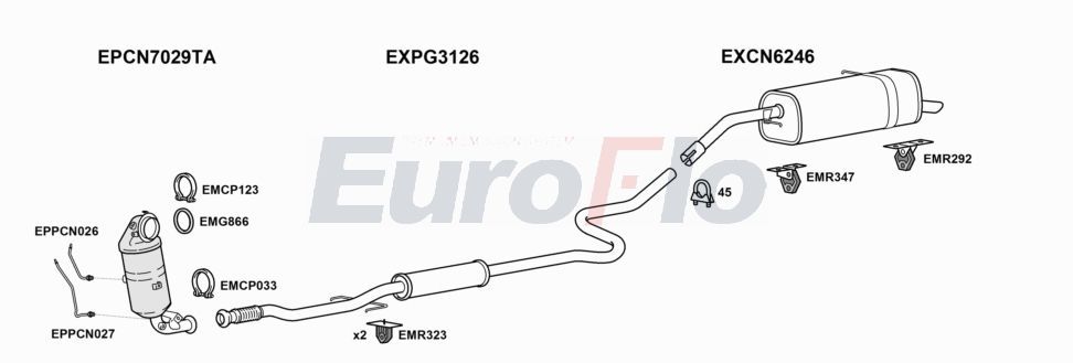 Układ wydechowy EUROFLO PG2008121009C
