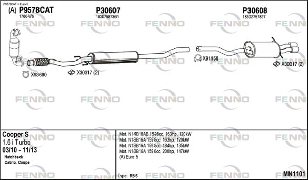 Układ wydechowy FENNO MN1101