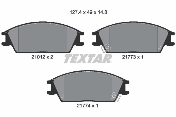 Sada brzdových platničiek kotúčovej brzdy TEXTAR 2101202