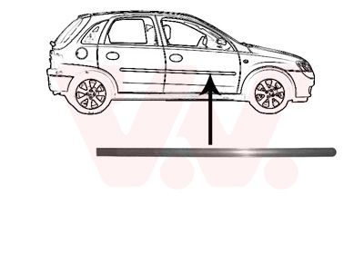 Levně Ozdobná / ochranná lišta, dveře VAN WEZEL 3777424