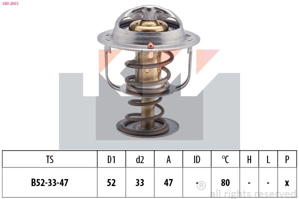 Termostat, środek chłodzący KW 580 205S