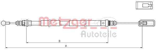 Cięgło, hamulec postojowy METZGER AUTOTEILE 10.4721