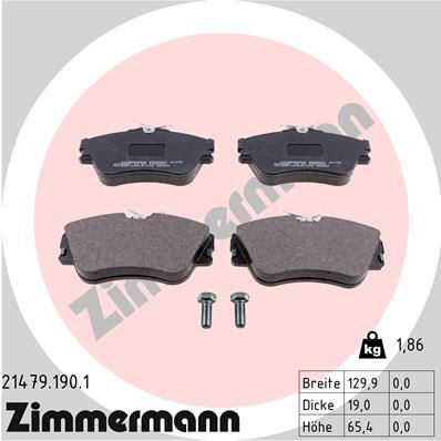 Sada brzdových platničiek kotúčovej brzdy ZIMMERMANN 21479.190.1