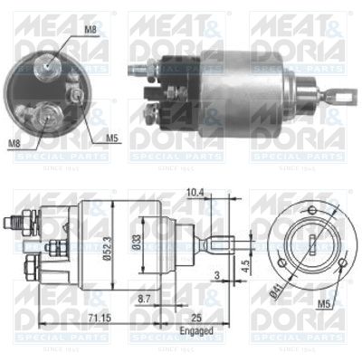 Włącznik elektromagnetyczny, rozrusznik MEAT & DORIA 46153