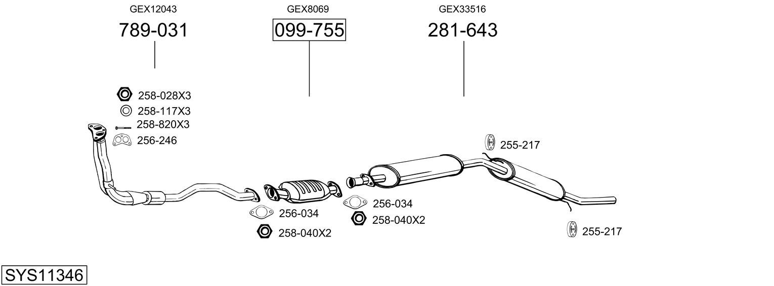 Układ wydechowy BOSAL SYS11346