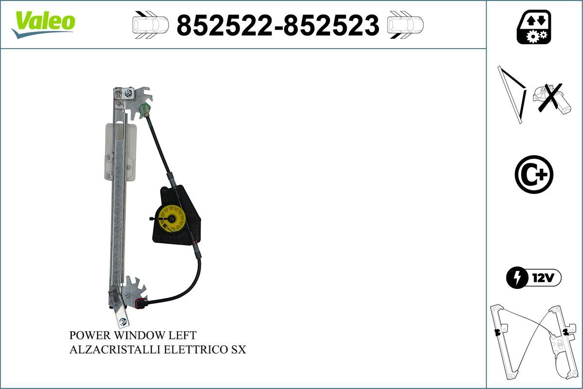 Mecanism actionare geam VALEO 852522