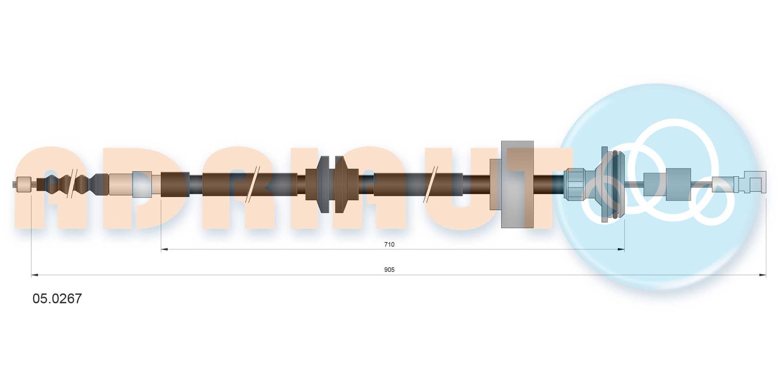 Cablu, frana de parcare ADRIAUTO 05.0267