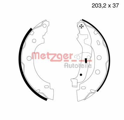 Zestaw szczęk hamulcowych METZGER AUTOTEILE MG706