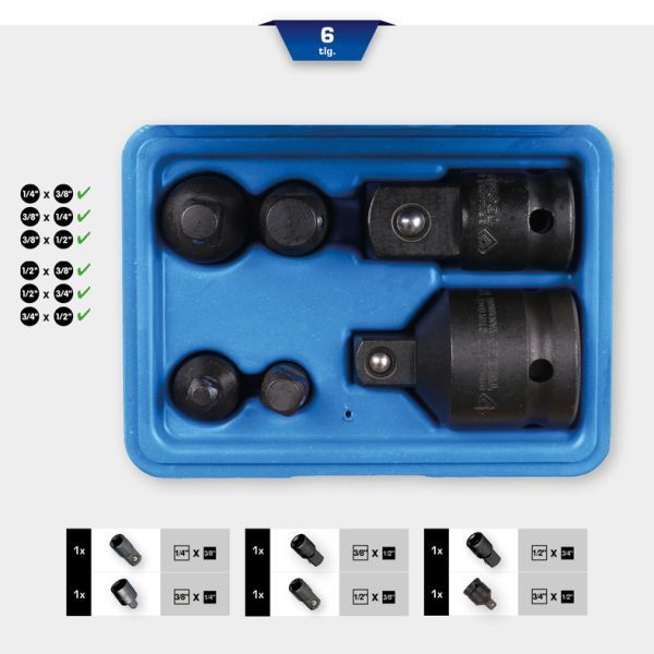 Set capete chei tubulare impact KS TOOLS BT024605