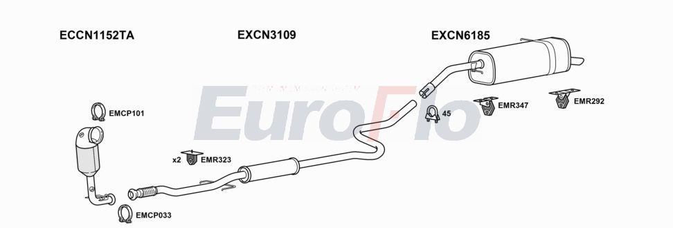Układ wydechowy EUROFLO CNC3AI121004B