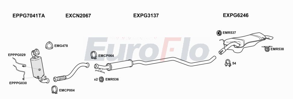 Układ wydechowy EUROFLO PG5008163005