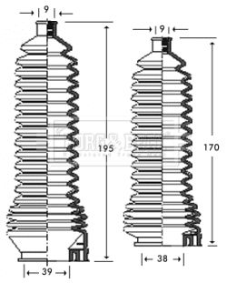 Zestaw osłon, układ kierowniczy BORG & BECK BSG3252