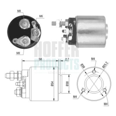 Solenoid, electromotor HOFFER 46008