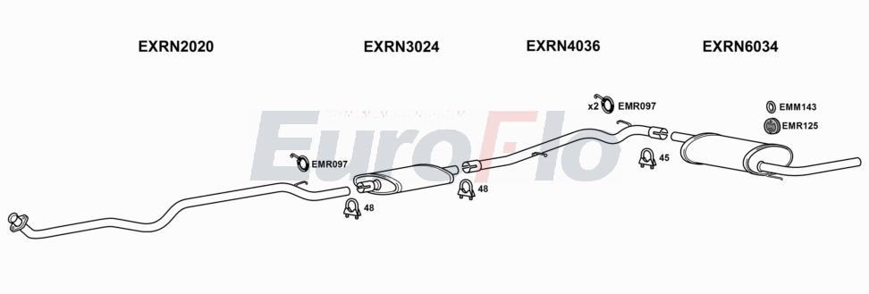 Układ wydechowy EUROFLO RNTRA147001D