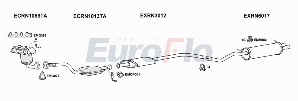 Układ wydechowy EUROFLO RNMEG205008B