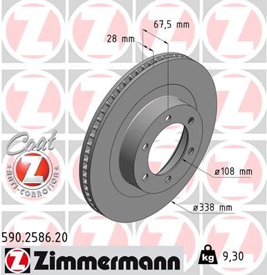 Brzdový kotouč ZIMMERMANN 590.2586.20